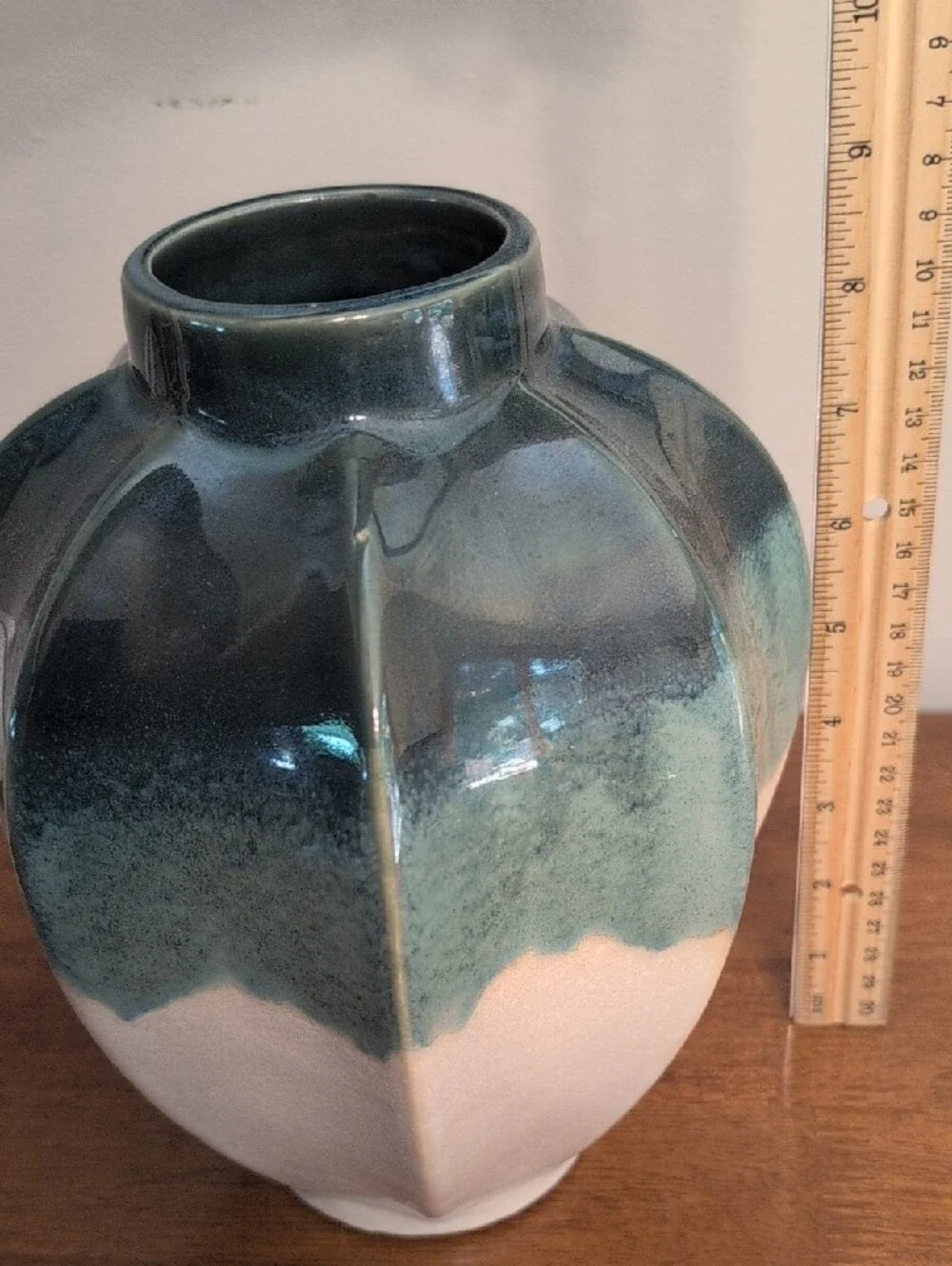 Blue-Green Drip Glaze Ceramic Vase
